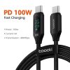 Toocki USB C 6A 100W kábel 1m digitális kijelzővel (TXCTT1-XY01)