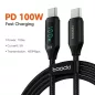   Toocki USB C 6A 100W kábel 1m digitális kijelzővel (TXCTT1-XY01)
