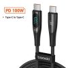 Toocki USB C 5A 100W kábel 2m digitális kijelzővel (TXCTT1-XY201)