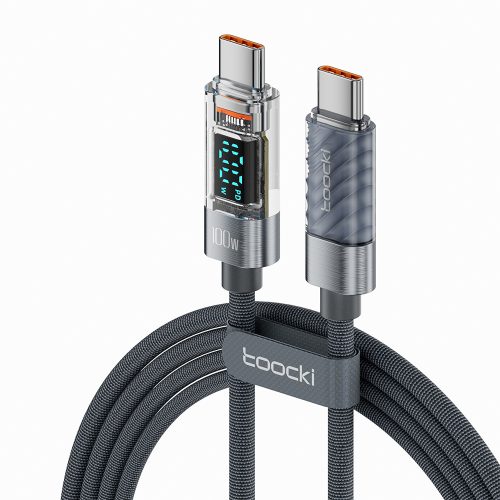 Toocki USB C 5A 100W kábel 1m digitális kijelzővel (TXCTT1-XZ0G)