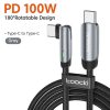 Toocki USB C 5A 100W kábel 1m 180 fokban forgatható fej (TXCTT1-YX0G)