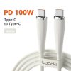 Toocki USB C 5A 60W kábel 1m fehér (TXCTT2- XJ02)