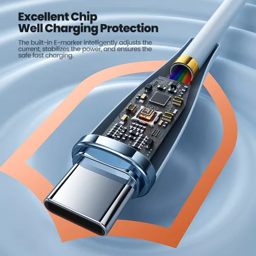 Toocki USB C 5A 60W kábel 1m lila (TXCTT2- XJ05M)