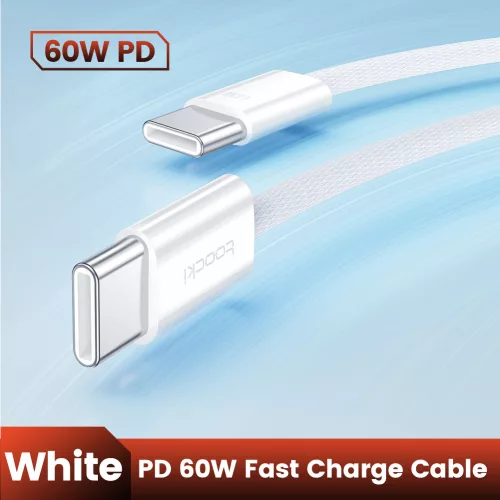Toocki USB-C 5A 60W kábel 1m fehér (TXCTT2-YS02)