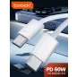 Toocki USB C 5A 60W kábel 1m fehér (TXCTT2-YS02)