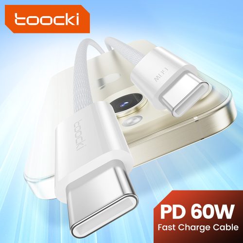 Toocki USB C 5A 60W kábel 1m fehér (TXCTT2-YS02)