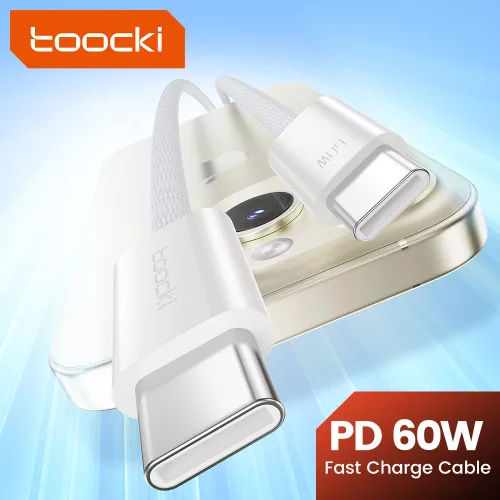 Toocki USB-C 5A 60W kábel 1m fehér (TXCTT2-YS02)