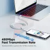 Toocki USB-C 5A 60W kábel 1m fehér (TXCTT2-YS02)