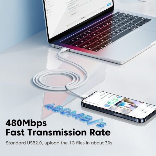 Toocki USB C 5A 60W kábel 1m fehér (TXCTT2-YS02)