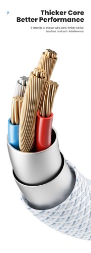 Toocki USB C 5A 60W kábel 1m fehér (TXCTT2-YS02)