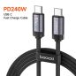 Toocki USB C 5A 240W kábel 2m szürke (TXCTT3-FZA0G)