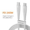 Toocki USB C 6A 240W kábel 1m fehér (TXCTT3-LB02)