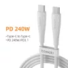 Toocki USB C 6A 240W kábel 1m fehér (TXCTT3-LB02)