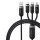 Toocki 3 az 1-ben USB-C / Lightning / Micro 6A 66W kábel 1.2m fekete (TXCX-LX03)