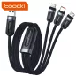   Toocki 3 az 1-ben USB C / Lightning / Micro 6A 66W kábel 1.2m fekete (TXCX-LX03)