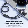 Toocki 3 az 1-ben USB-C / Lightning / Micro 6A 66W kábel 1.2m fekete (TXCX-LX03)