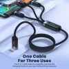 Toocki 3 az 1-ben USB-C / Lightning / Micro 6A 66W kábel 1.2m fekete (TXCX-LX03)