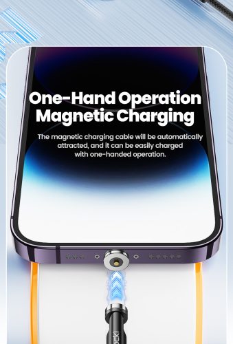 Toocki mágneses töltő- és adatkábel 3 féle fejjel 1m kék (TXCX-LY02)