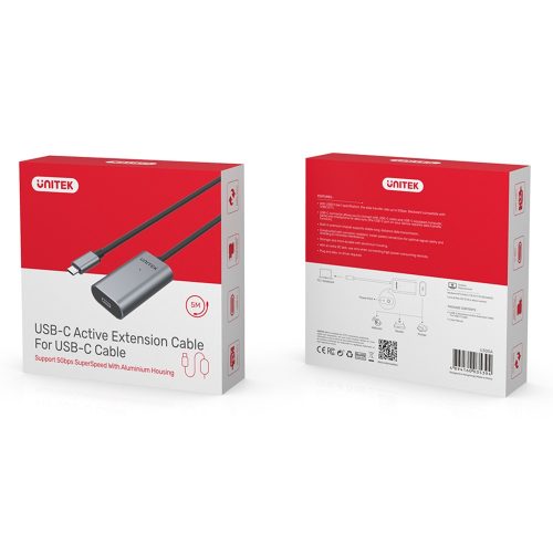 Unitek Prémium USB C aktív hosszabbító kábel 5m (U305A)