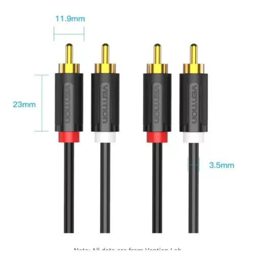 Vention sztereó audio 2 RCA - 2 RCA kábel 2m (VAB-R06-B200)