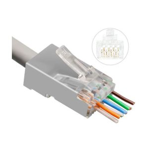 MicroConnect RJ45 FTP Cat6 csatlakozó dugó 50db átfűzős (KON512-50EZ)