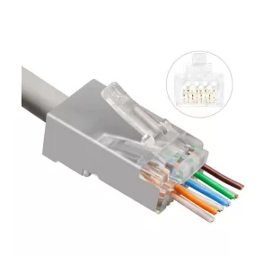 MicroConnect RJ45 FTP Cat6 csatlakozó dugó 50db átfűzős (KON512-50EZ)