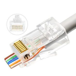 RJ45 UTP csatlakozók tömör kábelhez - Csatlakozók, törésgátl