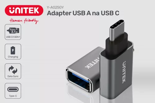 Unitek Prémium USB-C apa - USB 3.0 anya adapter (Y-A025CGY)