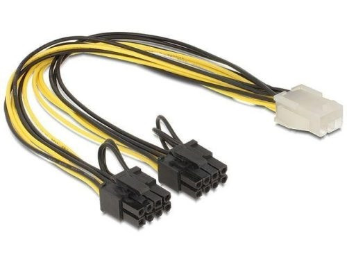 Delock PCI Expressz táp 6 pin anya - 2x 8 pin apa (83433) Delock PCI Expressz táp 6 pin anya - 2x 8 pin apa (83433)